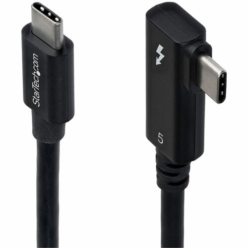 StarTech 2.6ft (80cm) Right Angle Thunderbolt 5 Cable, 80Gbps/120Gbps, 240W PD, 8K 60Hz, Certified Thunderbolt Cable - Cer