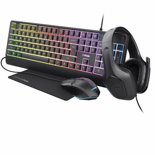 Kit clavier/souris/tapis de souris/casque gaming Trust Gaming GXT 792 Quadrox