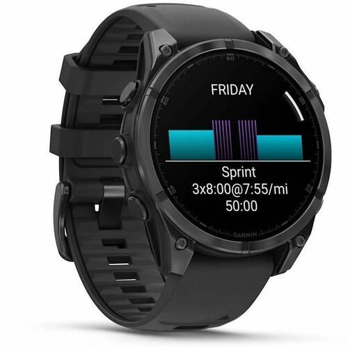Garmin fēnix 8 Smartwatch - Rotondo Case Shape - Slate Grigio Colore del Case - Nero Colore cinturino - Titanio Materiale 