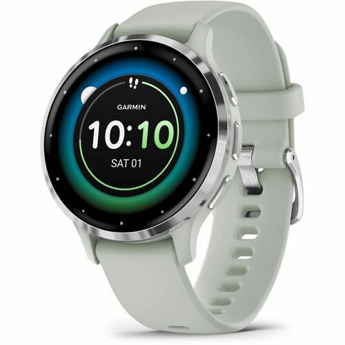 Garmin Venu 3S Smart Watch - Sage Gray Body Color - Phone, Speaker, Text Messaging - Sleep Quality, Stress - GPS - 240 Hou