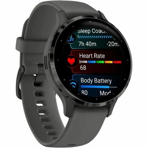 Garmin Venu 3S Smart Watch - 41 mm Case Height - 41 mm Case Width - Pebble Grey Case Color - Black Band Color - Stainless 