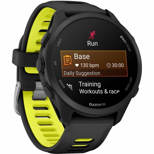 Garmin Forerunner 170 Smart Watch - 42.60 mm Case Height - 42.60 mm Case Width - Black Body Color - Black, Amp Yellow Band