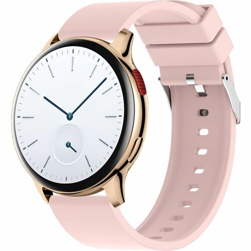 Carneo Heiloo HR+ 2nd Gen Smart Watch - 10 mm Case Thickness - 44 mm Case Width - Silver, Gold Body Color - Pink Band Colo