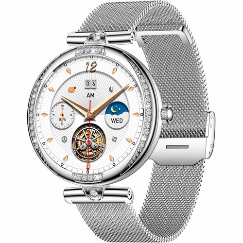 Carneo Seinna HR+ Smart Watch - 11.50 mm Case Thickness - 39.50 mm Case Width - Women - Silver, Rose Gold Body Color - Sil
