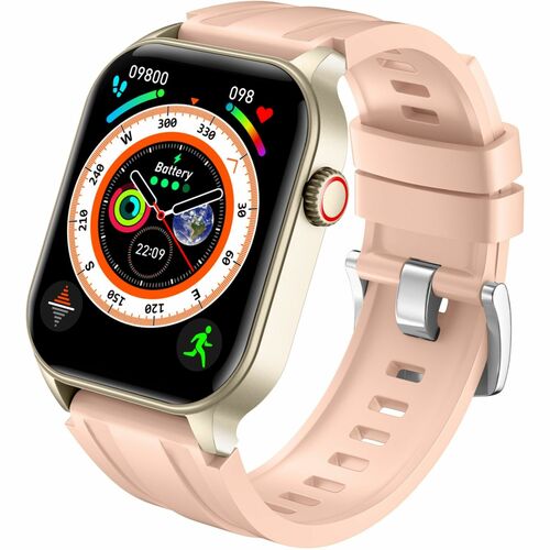 Carneo Ventura HR+ Smart Watch - 11 mm Case Thickness - Gold, Golden, Yellow Body Color - Beige Band Color - Mineral Glass