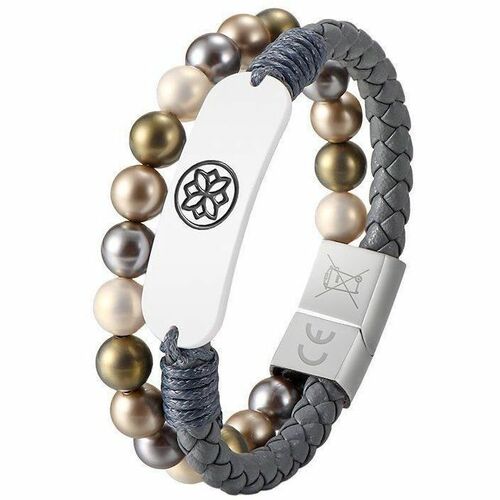 Carneo Smart Band - Grey Band Color - Leather Band Material - Near Field Communication - Water Proof Water Resistant
