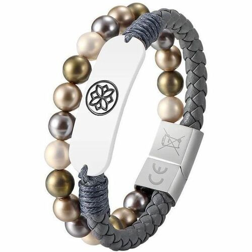 Carneo Smart Band - Grey Band Color - Leather Band Material - Near Field Communication - Water Proof Water Resistant