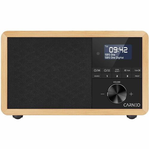 Carneo P530 Clock Radio - 2 x Alarm - DAB+, FM, DAB - USB - Speaker, Wireless Charging