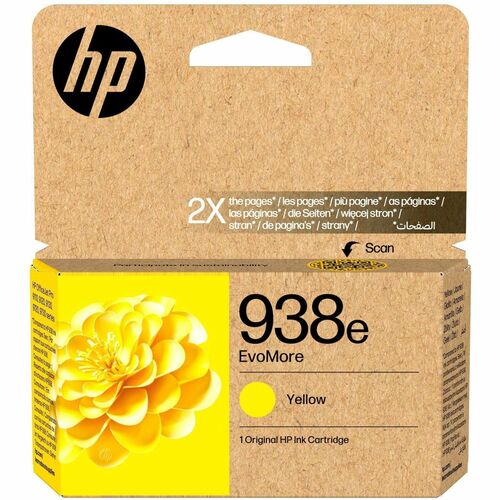 HP EvoMore 938e Original High Yield Inkjet Ink Cartridge - Yellow - 1 Pack - 1,650 pages