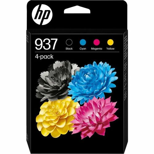 HP 937 Original Inkjet Ink Cartridge - Multi-pack - Black, Cyan, Magenta, Yellow - 4 / Pack - 27 mL Black, 10 mL Cyan, 10 