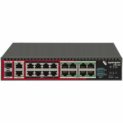 Opengear OM1308-8E-C Device Server - 3.91 GB - LPDDR4 SDRAM - Twisted Pair, Optical Fiber - 2 Total Expansion Slot(s) - 2 