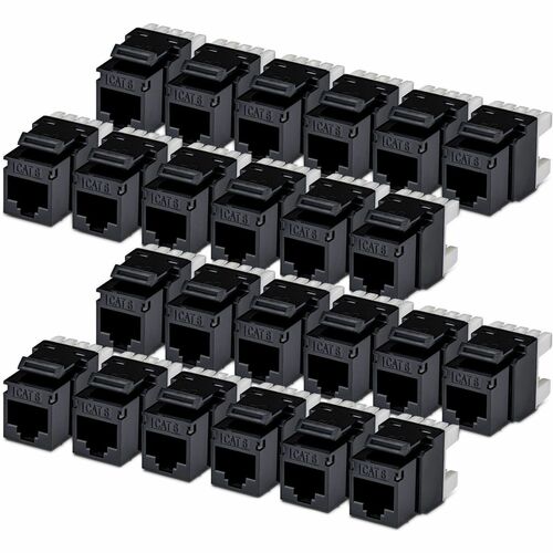 StarTech.com Jack Keystone Cat6, Lot de 24 Prises Ethernet RJ45 Keystone, Prise Murale UTP Cat6, Connecteur à 180° 110 Pun