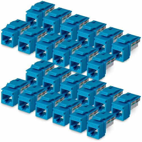 StarTech.com Jack Keystone Cat6, Lot de 24 Prises Ethernet RJ45 Keystone, Prise Murale UTP Cat6, Connecteur à 90° 110 Punc