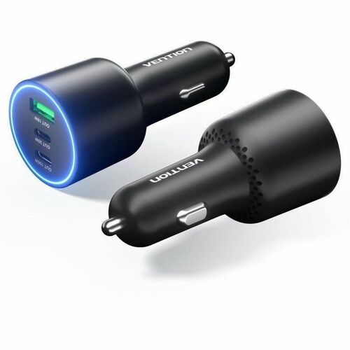 THREE-PORT USB-C + C + A (100W + 65W + 36W) CAR CHARGER BLACK A
