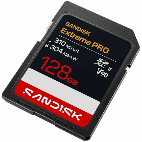 Western Digital Extreme PRO SDSDXDE-128G-GN4IN 128 GB Class 3/UHS-II V90 SDXC - 310 MB/s Read - 304 MB/s Write