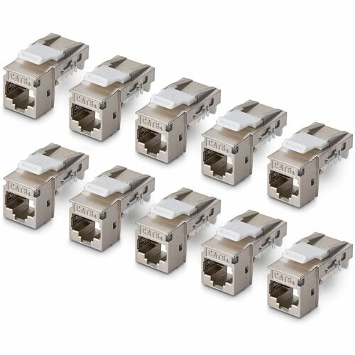 StarTech.com Gold Plated Network Connector - 10 / Pack - TAA Compliant - 1 x RJ-45 Network - Female - Shielding - Silver