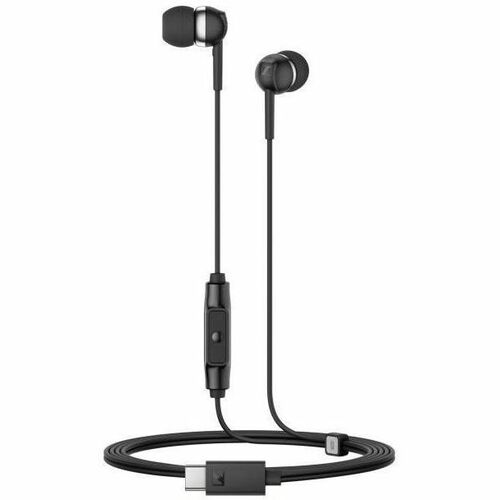 Sennheiser CX 80U 有线 耳塞 立体声 耳机 - 黑 - 双声道 - 入耳式 - 28 欧姆 - 17 Hz 到 20 kHz - 120 cm 线缆 - 全向, 微机电（MEMS ）技术 麦克风 - 降噪 - C型 USB