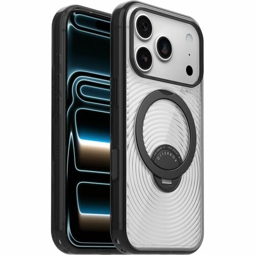 OtterBox Symmetry Series Stand Case for Apple iPhone 18 Pro Smartphone - Umbra (Clear/Black) - Drop Resistant - Wireless C