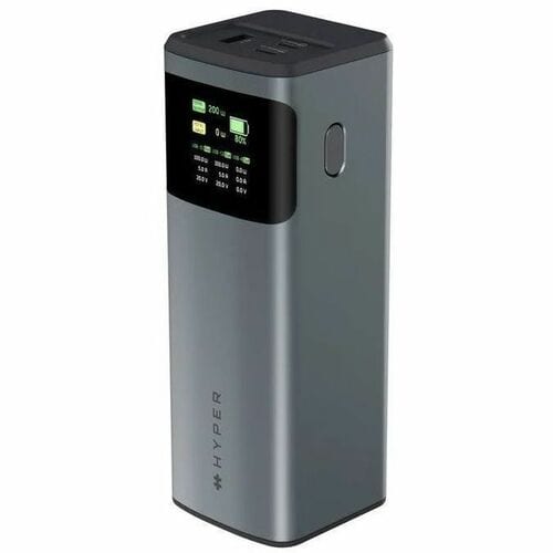 Hyperjuice HJ5501GL Power Bank - Grey - For Notebook, iPad Pro, MacBook Pro, iPhone, Mobile Workstation - 1 x Type-C 140W 