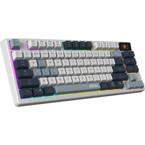 MSI FORGE GK600 TKL WIRELESS SKY Gaming Keyboard - Wired/Wireless Connectivity - Bluetooth/RF - Tenkeyless - 2.40 GHz - US