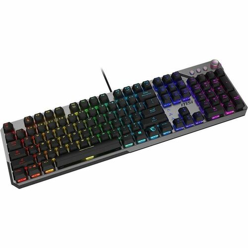 MSI STRIKE 600 - SILENT SWITCHES Gaming Keyboard - Cable Connectivity - USB 2.0 Interface - RGB LED - Media Control, Volum