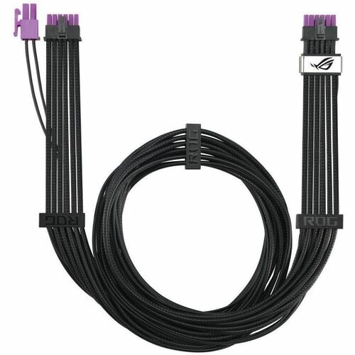 The ROG Equalizer is an etched 12V-2x6 PCIe cable that delivers balanced PSU-to-ROG Equalizer power to minimize current va