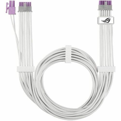 The ROG Equalizer (WHITE) is an etched 12V-2x6 PCIe cable that delivers balanced PSU-to-ROG Equalizer power to minimize cu