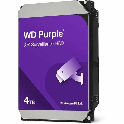 WD Purple WD44PURZ 4 TB Hard Drive - 3.5" Internal - SATA - Conventional Magnetic Recording (CMR) Method - Camera, Video S
