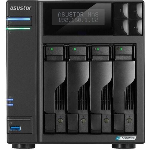 ASUSTOR Lockerstor 4 Gen2+ (AS6704T V2) - Intel Celeron N5105 Quad-core (4 Core) 2 GHz - 4 x HDD Supported - 8 x SSD Suppo