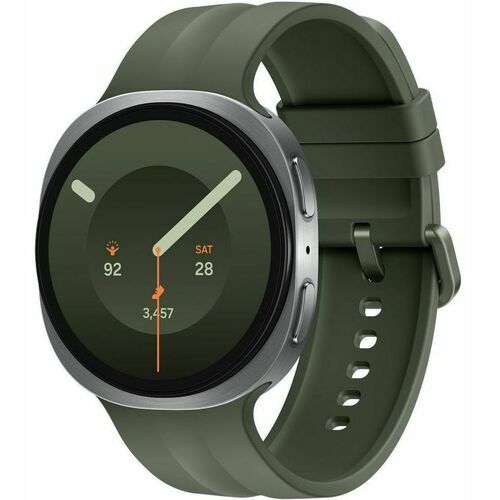 Samsung Galaxy Watch9 SM-L355F Smart Watch - 46 mm Case Height - 43.70 mm Case Width - Silver Body Color - Olive Band Colo