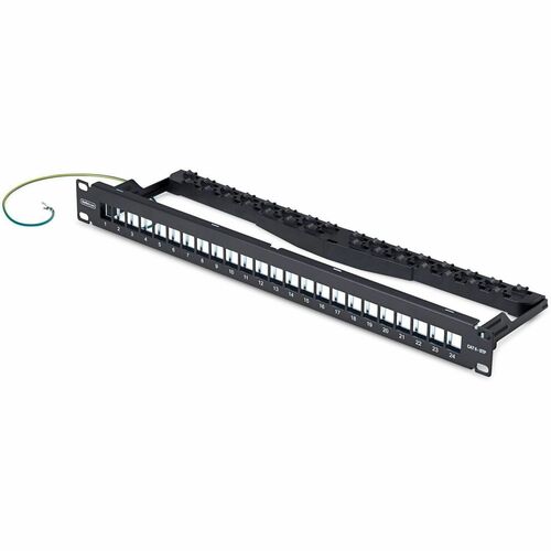 StarTech.com 24 Port(s) Blank Patch Panel - Category 6, Category 6a - Twisted Pair - Black - 1U High - 19" Wide - Rack-mou