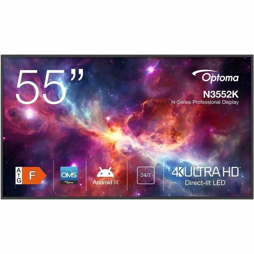 Optoma N3552K 1397 mm LCD Digital Signage Display - 24 Hours/7 Days Operation - Vertical Alignment (VA) - ARM Cortex A73 -