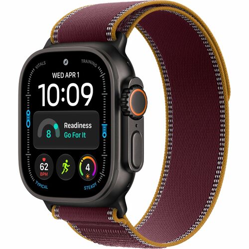 Apple Watch Ultra 4 Smartwatch - 49 mm Case Height - 44 mm Case Width - Schwarz Tasche, Farbe - Burgunderrot Band Color - 