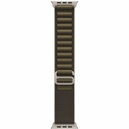49mm Dark Olive Alpine Loop - Large - Natural Titanium Finish