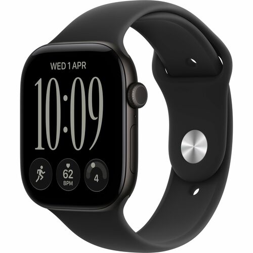 Apple Watch Series 12 GPS + Cellular 46mm Black Aluminium Case with Black Sport Band - S/M