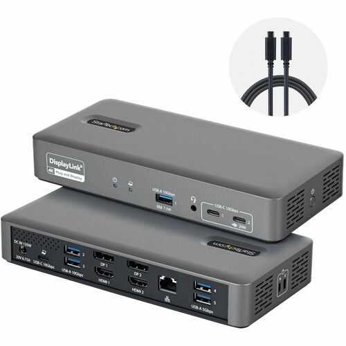 StarTech.com 194UE-USBC-SMARTDOCK. Übertragungstechnik: Kabelgebunden, Hostschnittstelle: USB 3.2 Gen 2 (3.1 Gen 2) Type-C