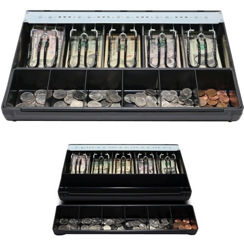 apg® Cash Drawer PK-15U-6-BX Universal Till - 5 Bill x 6 Coin - Wire with plastic coating hold-downs, Adjustable Bill Widt