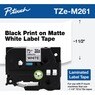 TZE-M261 LAMINATED TAPE/36MM 8M WHITE MATT/BLACK